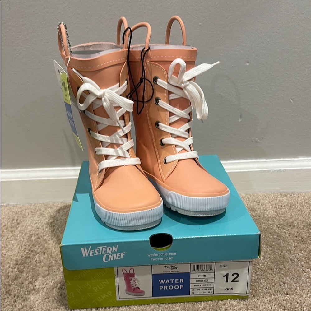 Western Chief Kids Waterproof Pink Boots